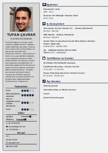 Makine Mühendisi Cv Örnekleri cv indir